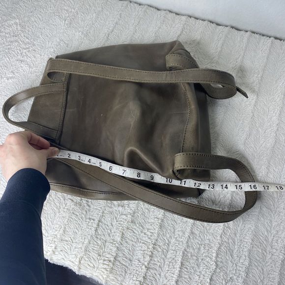Raven + Lily Leather Addis Backpack Handbag Carryall Taupe Brown/Gray Minimalist main image 15